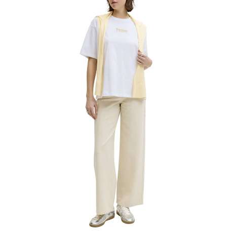T-shirt en coton blanc à motifs imprimés pourvu d'une coupe droite - Image 6