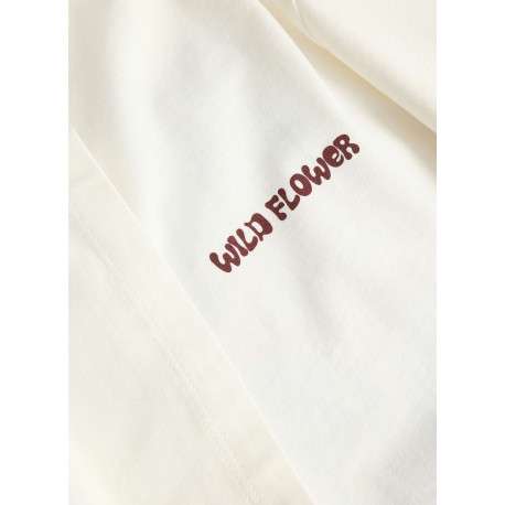 T-shirt en coton blanc à motifs imprimés pourvu d'une coupe droite - Image 4