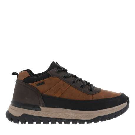 Baskets cognac à talon plat avec une semelle crantée et des lacets ronds - Image 2