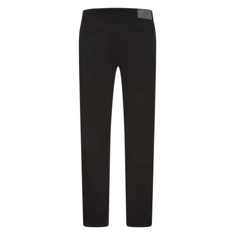 Jean noir uni coupe droite avec une fermeture avec un zip et un bouton - Image 2