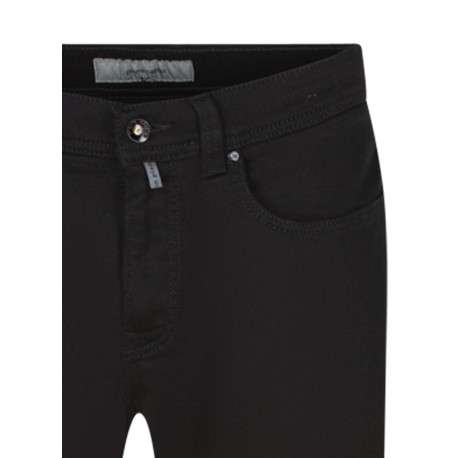 Jean noir uni coupe droite avec une fermeture avec un zip et un bouton - Image 3