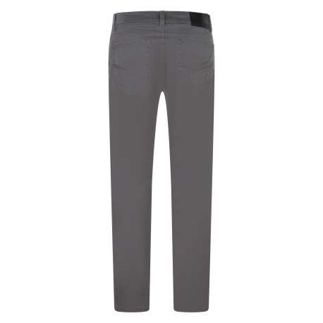 Jean gris uni coupe droite avec une fermeture avec un zip et un bouton - Image 2