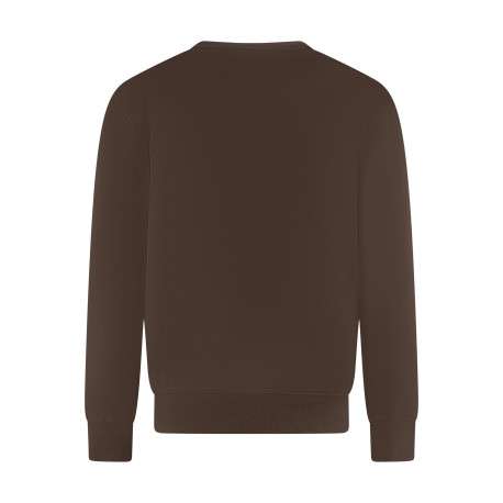 Sweat en coton marron uni avec une coupe droite et un col rond - Image 2