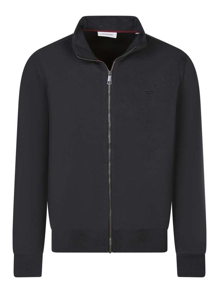 Sweat zippé en coton noir...