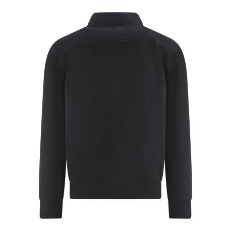Sweat zippé en coton noir uni avec une coupe droite et une fermeture zippée - Image 2