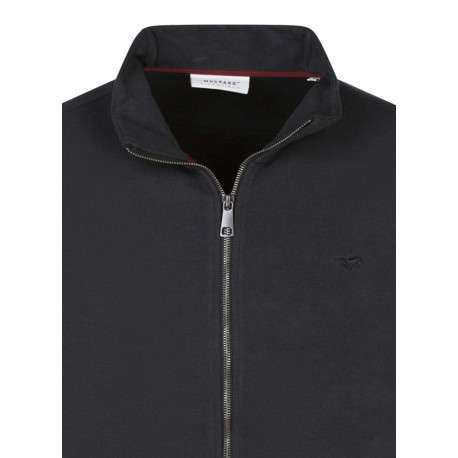 Sweat zippé en coton noir uni avec une coupe droite et une fermeture zippée - Image 3