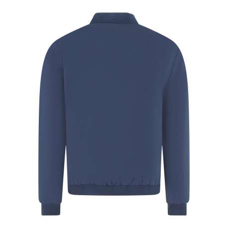Bomber zippé bleu uni avec une coupe oversize et un col rond - Image 2