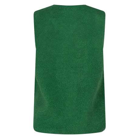Gilet vert uni avec une coupe ajustée et deux poches plaquées à l'avant - Image 2
