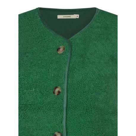 Gilet vert uni avec une coupe ajustée et deux poches plaquées à l'avant - Image 3