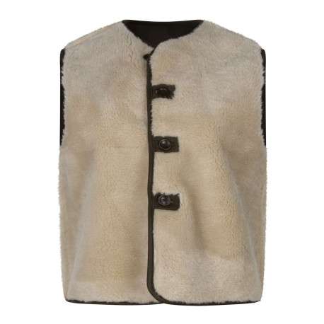 Gilet kaki uni avec une coupe ajustée et une fermeture boutonnée