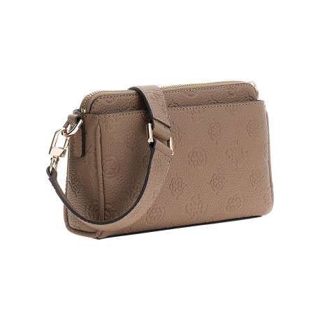 Sac à bandoulière amovible et réglable écru pourvu d'un motif monogramme embossé - Image 2
