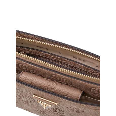 Sac à bandoulière amovible et réglable écru pourvu d'un motif monogramme embossé - Image 3