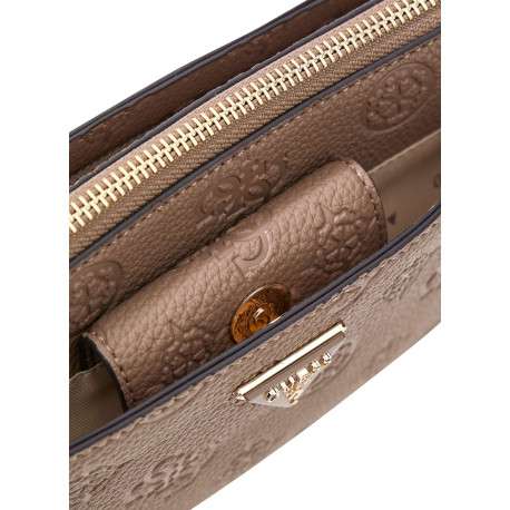 Sac à bandoulière amovible et réglable écru pourvu d'un motif monogramme embossé - Image 4