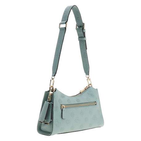 Sac à main vert d'eau à motif monogramme embossé pourvu d'une anse amovible - Image 2