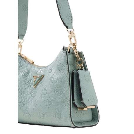 Sac à main vert d'eau à motif monogramme embossé pourvu d'une anse amovible - Image 3