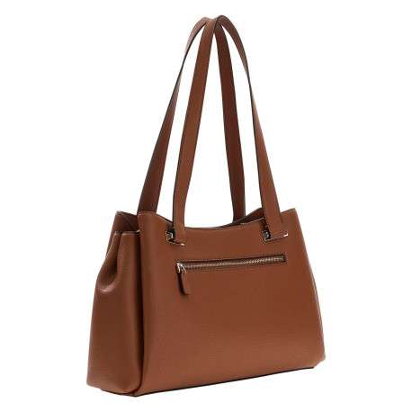 Sac à main porté épaule camel aspect grainé pourvu de deux anses plates - Image 2