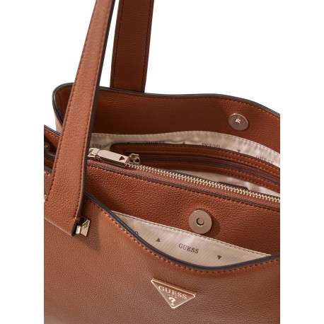 Sac à main porté épaule camel aspect grainé pourvu de deux anses plates - Image 3