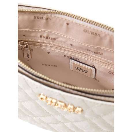 Sac à bandoulière amovible écru matelassé orné d'un motif monogramme - Image 3