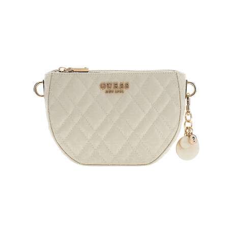 Sac à bandoulière amovible écru matelassé orné d'un motif monogramme - Image 5