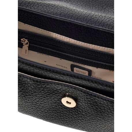 Sac à main porté épaule noir uni pourvu de deux anses amovibles - Image 3