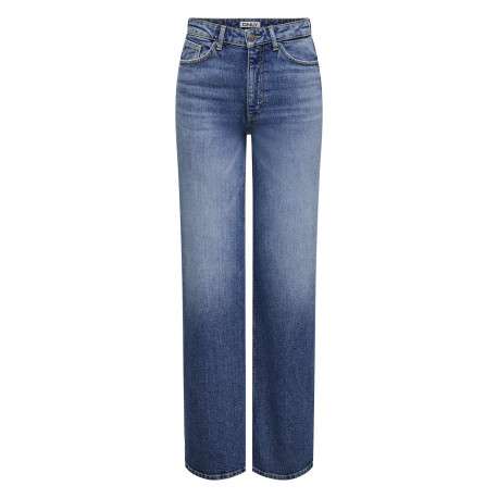 Jean bleu uni en coton avec une coupe flare et un effet délavé