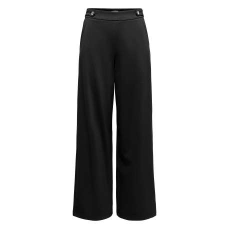 Pantalon noir uni avec une coupe flare et une taille élastique