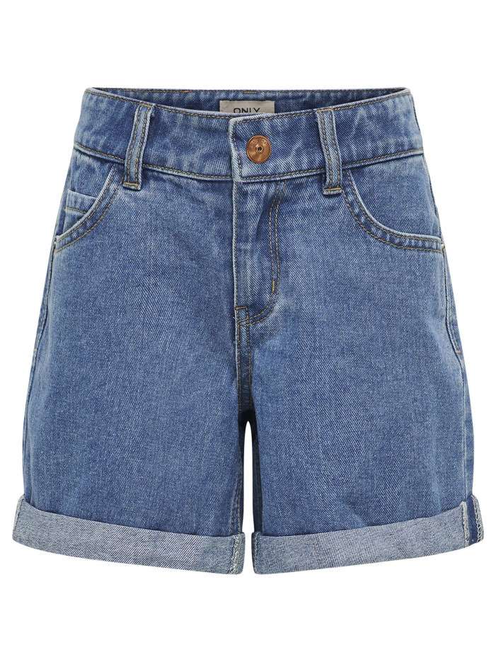Short en coton bleu uni...