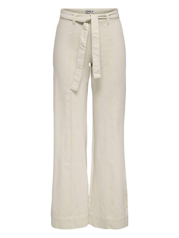 Pantalon en coton écru uni...