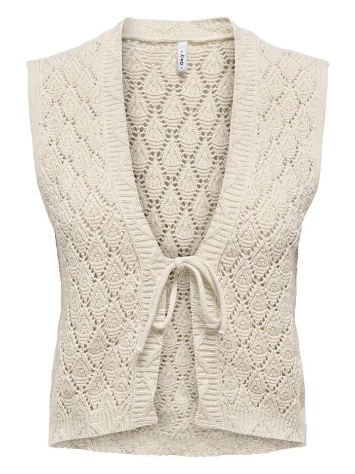 Gilet beige uni à coupe...