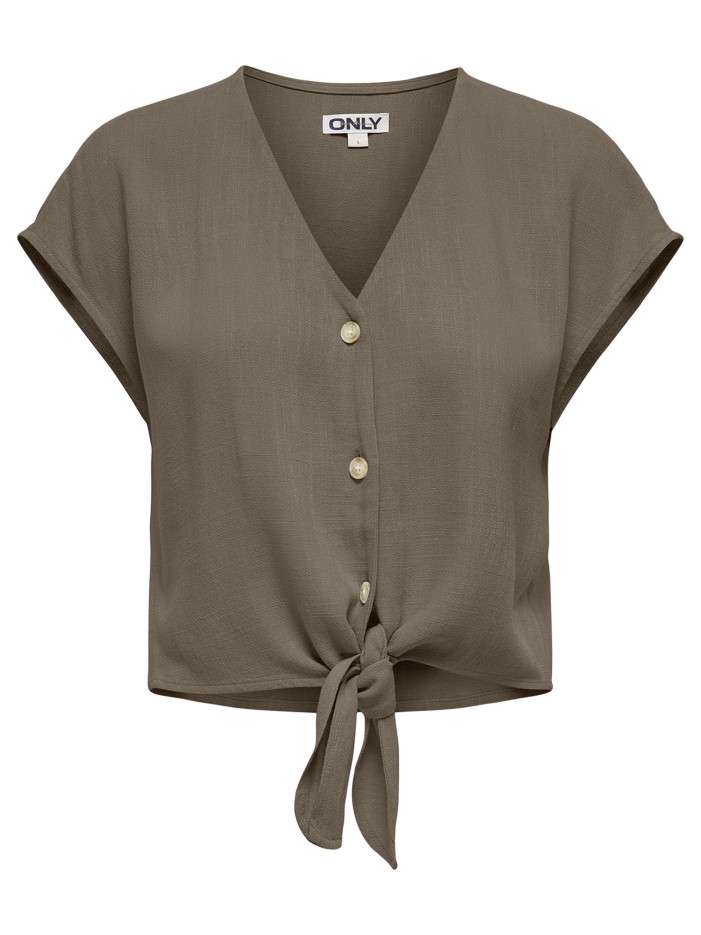 Chemisier fluide taupe uni...