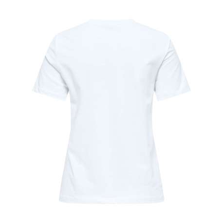T-shirt en coton biologique blanc à cerises avec une coupe droite et un col rond - Image 2