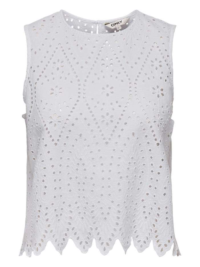 Top en coton blanc uni avec...