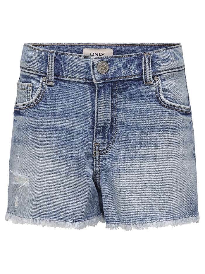 Short en coton bleu uni...