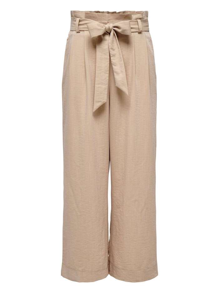 Pantalon beige uni fluide...