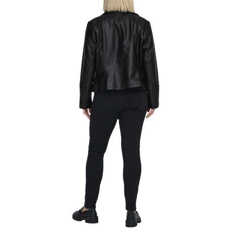 Veste perfecto noir pourvue d'une coupe ajustée et d'un col à revers - Image 3