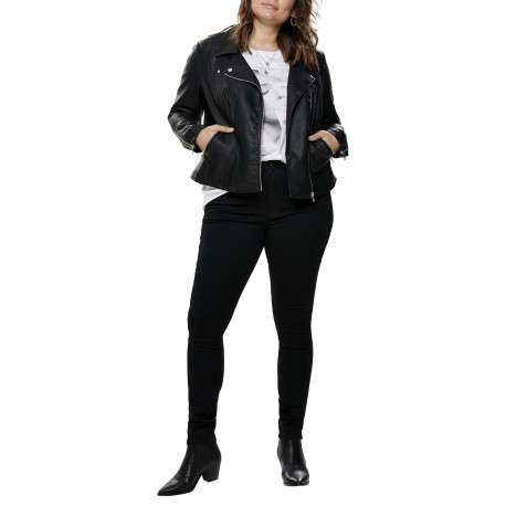 Veste perfecto noir pourvue d'une coupe ajustée et d'un col à revers - Image 6