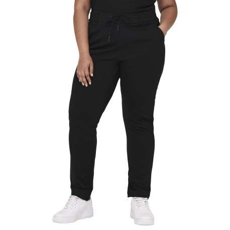 Pantalon jogging noir coupe slim pourvu d'un cordon de serrage - Image 2