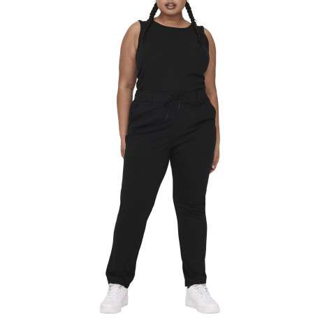 Pantalon jogging noir coupe slim pourvu d'un cordon de serrage - Image 5