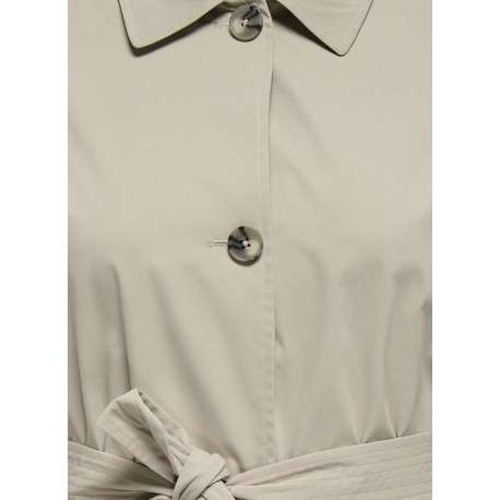 Trench coat beige pourvu d'un col à revers et d'une ceinture à nouer - Image 3