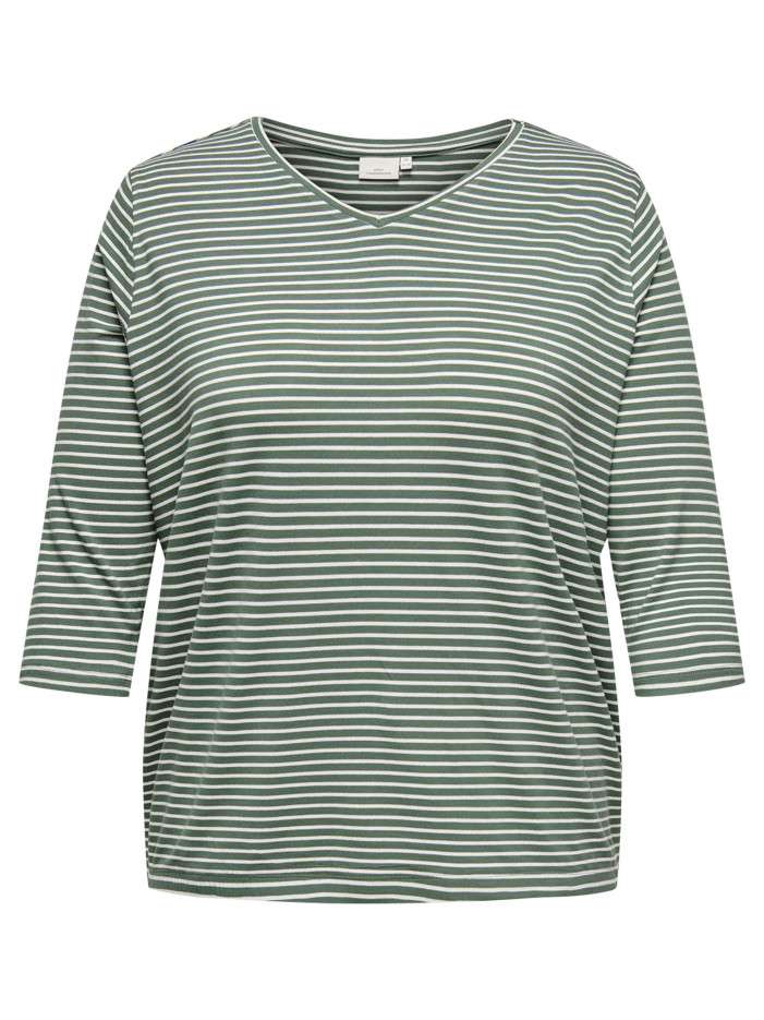 T-shirt vert et blanc...