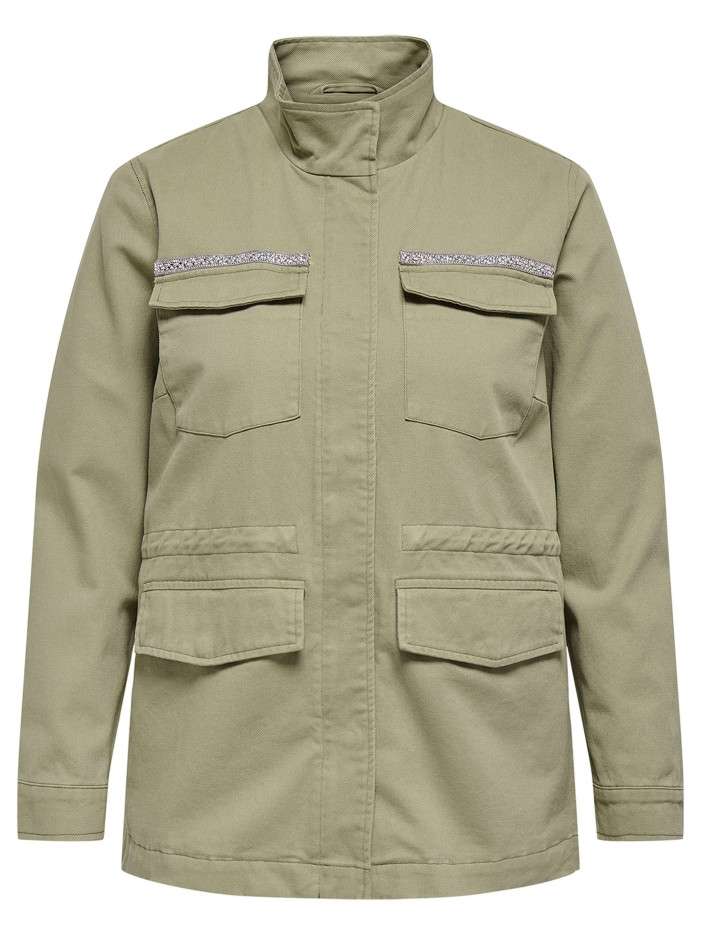 Blouson en coton vert à...