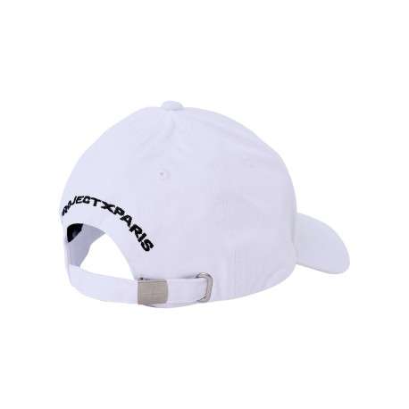Casquette blanche uni avec une fermeture strapback à l'arrière - Image 2
