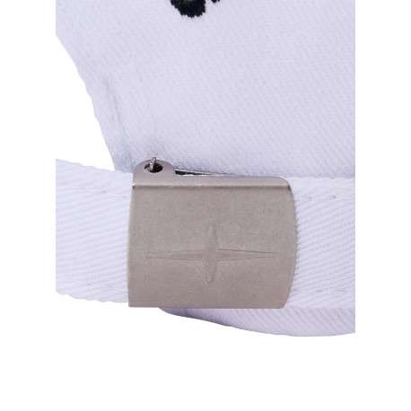 Casquette blanche uni avec une fermeture strapback à l'arrière - Image 4
