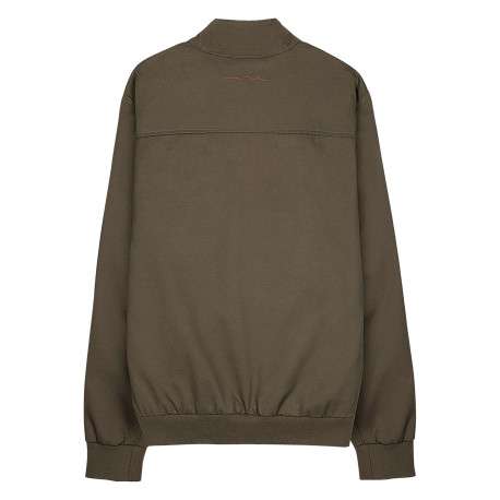 Blouson vert uni avec une coupe droite et un col montant boutonné - Image 2