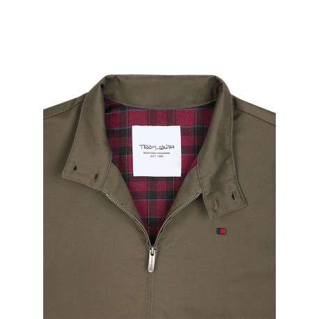 Blouson vert uni avec une coupe droite et un col montant boutonné - Image 3