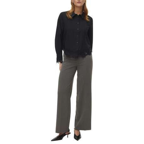 Pantalon chino gris pourvu d'une coupe ample et d'une fermeture zippée - Image 4