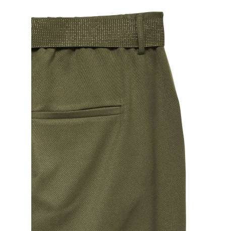Pantalon vert pourvu d'une coupe droite et d'une taille élastiquée - Image 2