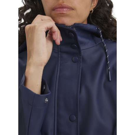 Imperméable ciré marine pourvu d'un col à capuche avec cordon de serrage - Image 3