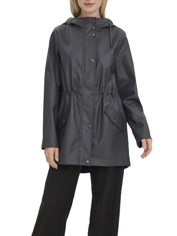 Imperméable ciré gris foncé...