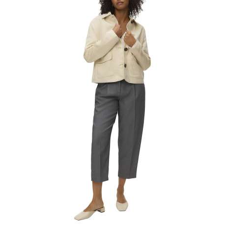 Veste écrue pourvu d'un col à revers et d'une fermeture boutonnée - Image 4